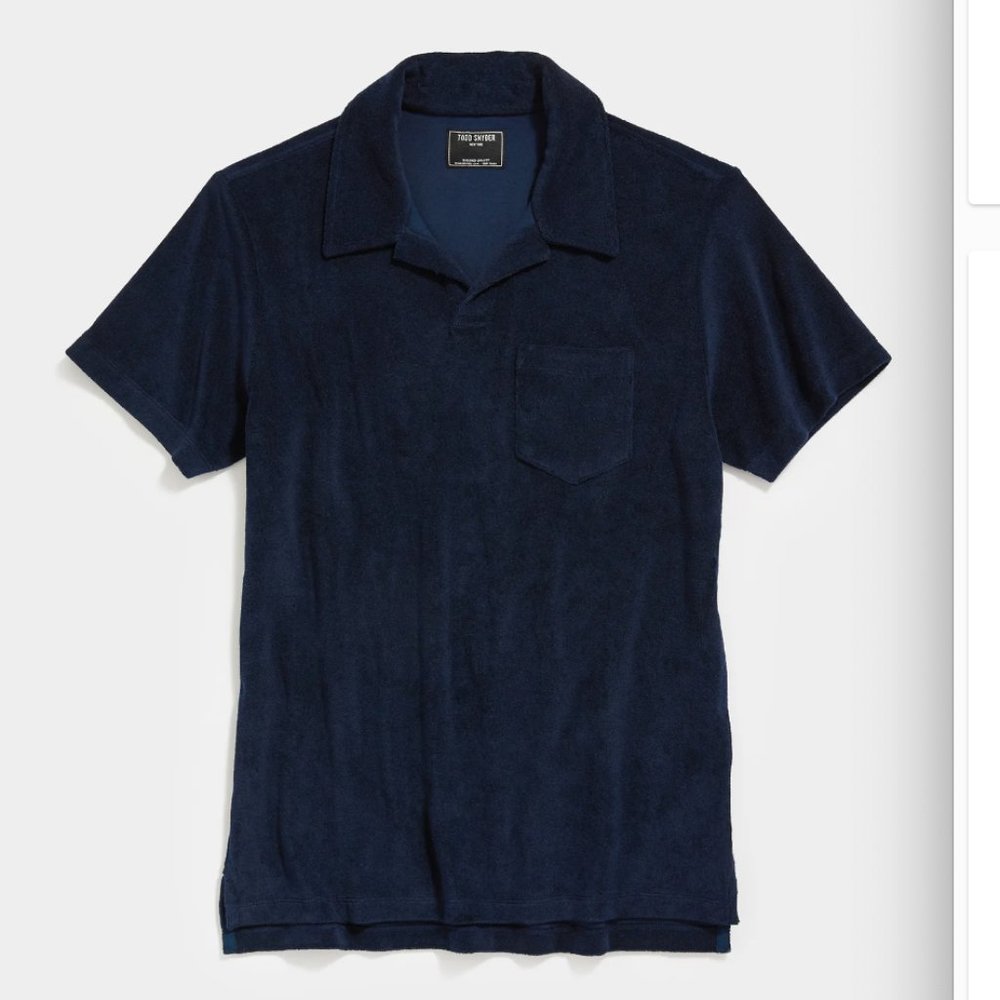 Todd Snyder Terry Polo - Dark Navy Blue - XL